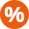 Orangefarbenes Prozent-Logo