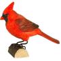 Cardinal rouge en bois de tilleul - Sculpté à la main