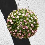 Boule de décoration roses - matériau synthétique