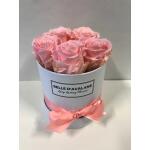 Blumenbox Rund Weiß Ø 12 cm - Rosa