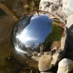 Boule miroir en inox - 38 cm