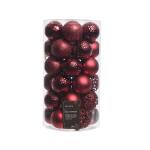 Mélange de boules de Noël Ø 6 cm - rouge sang (37 pièces)