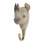 Crochet de suspension en bois - rhinocéros