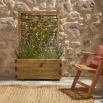 Jardinière Cajou - look moderne avec treillis pour plantes grimpantes 79 l