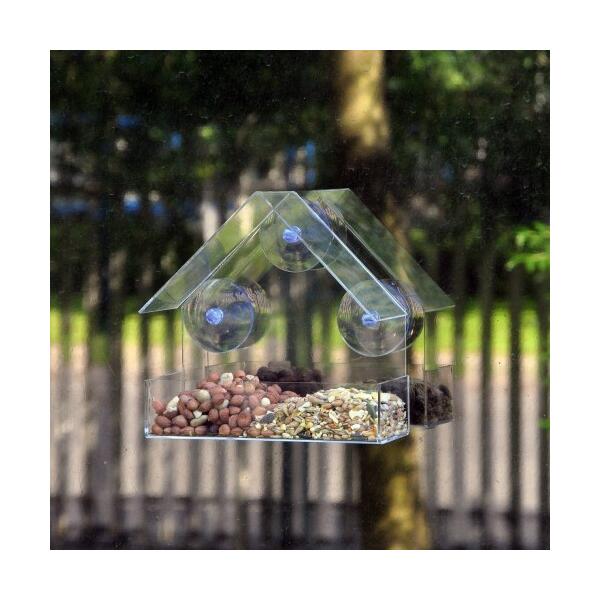 Mangeoire à oiseaux de fenêtre Suspendue avec Ventouses, Maison