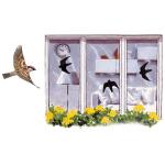 Autocollants de fenêtre anti-oiseaux - noirs