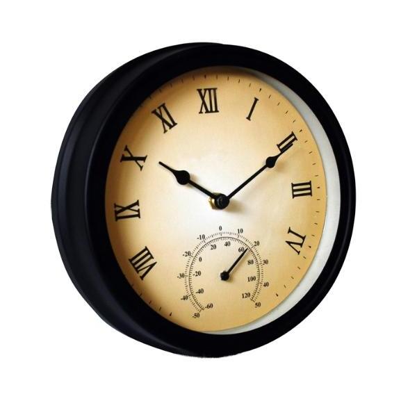 Horloge murale avec thermomètre - intérieur et extérieur - Webshop
