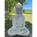 Bouddha assis en ciment - 22,5 x 12,5 x 34 cm
